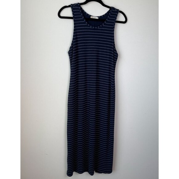 Marine Layer Dress Lexi Daytime Midi Medium Weight Ribbed Blue Stripes Size Larg - Picture 5 of 12
